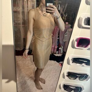 💕 glittery gold evening dress